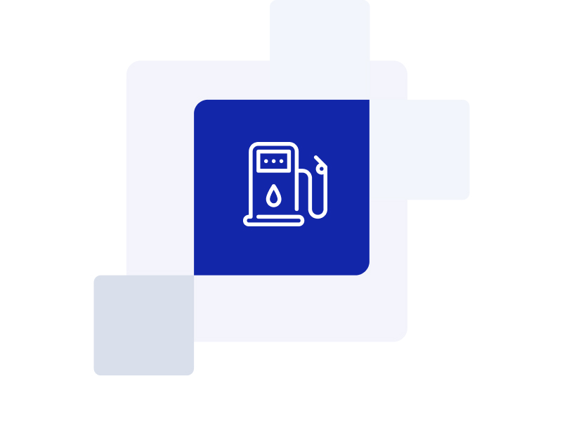 Fuel pump statistical graphic icon.