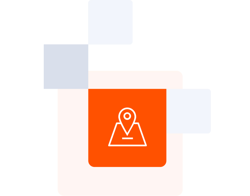 Map with orange background 