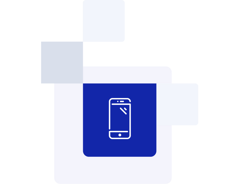 Person with headset icon with blue background  