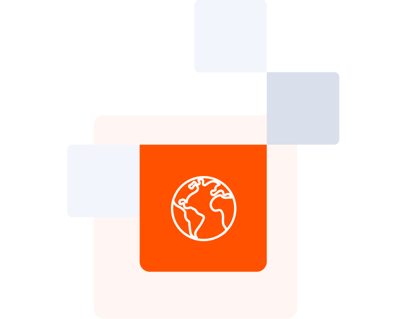 Earth drawing on orange background statistic graphic icon.